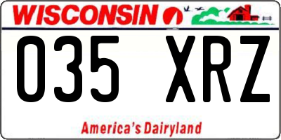 WI license plate 035XRZ