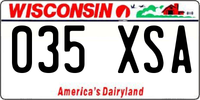 WI license plate 035XSA