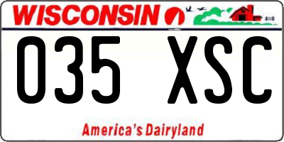 WI license plate 035XSC