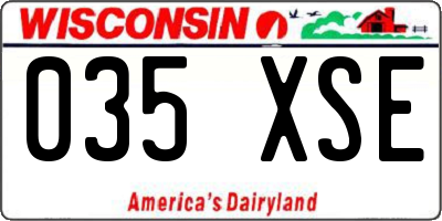 WI license plate 035XSE