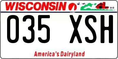 WI license plate 035XSH