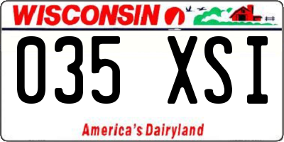 WI license plate 035XSI