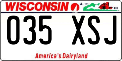 WI license plate 035XSJ