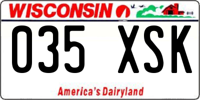 WI license plate 035XSK