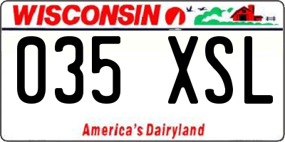 WI license plate 035XSL