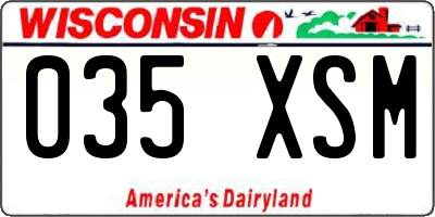 WI license plate 035XSM