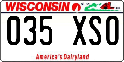 WI license plate 035XSO