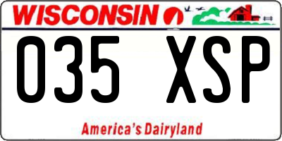 WI license plate 035XSP