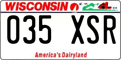 WI license plate 035XSR