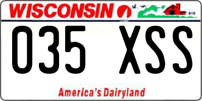 WI license plate 035XSS