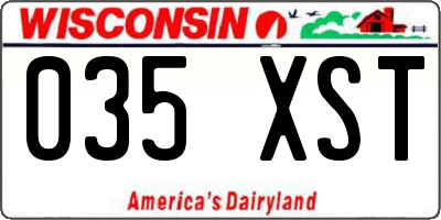 WI license plate 035XST