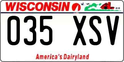 WI license plate 035XSV