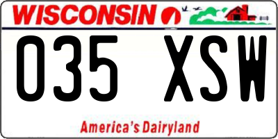 WI license plate 035XSW
