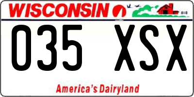WI license plate 035XSX