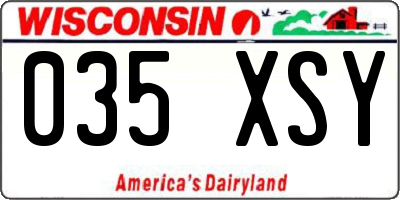 WI license plate 035XSY