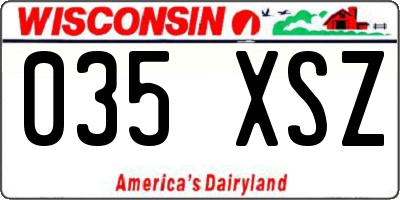 WI license plate 035XSZ