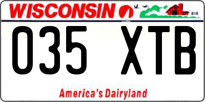 WI license plate 035XTB