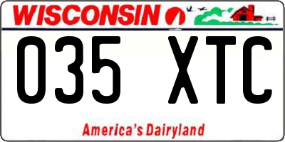 WI license plate 035XTC