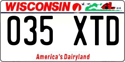 WI license plate 035XTD
