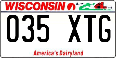 WI license plate 035XTG