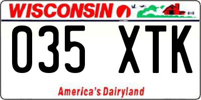 WI license plate 035XTK