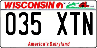 WI license plate 035XTN