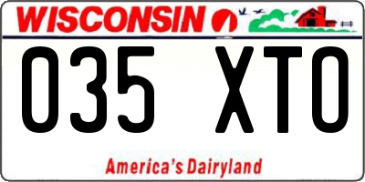 WI license plate 035XTO