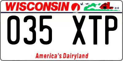 WI license plate 035XTP