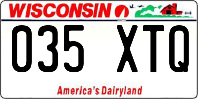 WI license plate 035XTQ