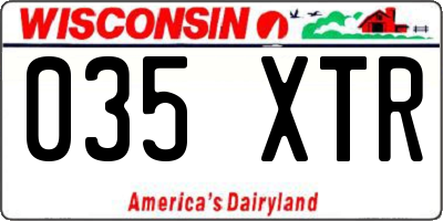 WI license plate 035XTR