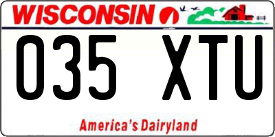 WI license plate 035XTU