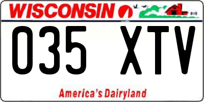 WI license plate 035XTV