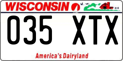 WI license plate 035XTX