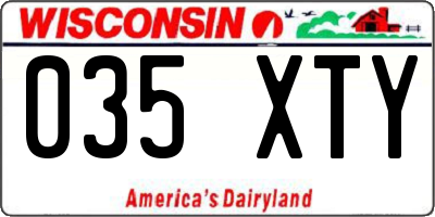WI license plate 035XTY