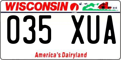 WI license plate 035XUA