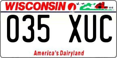 WI license plate 035XUC