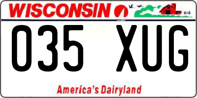 WI license plate 035XUG