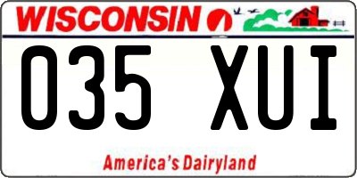WI license plate 035XUI