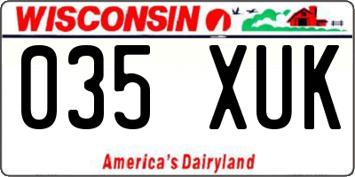 WI license plate 035XUK