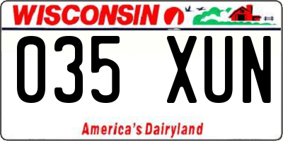 WI license plate 035XUN