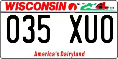 WI license plate 035XUO