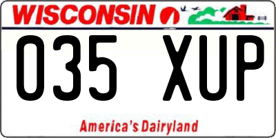 WI license plate 035XUP