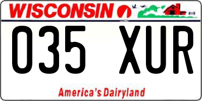 WI license plate 035XUR