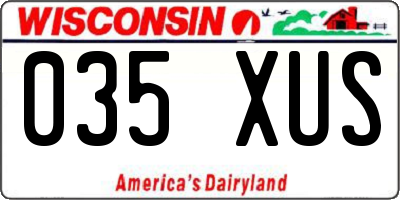 WI license plate 035XUS