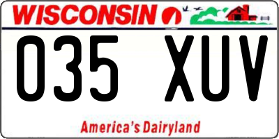 WI license plate 035XUV