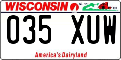 WI license plate 035XUW