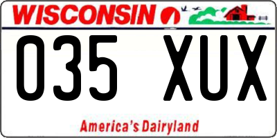 WI license plate 035XUX