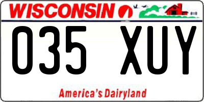 WI license plate 035XUY