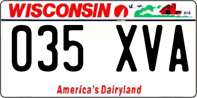 WI license plate 035XVA