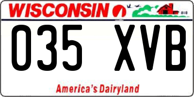 WI license plate 035XVB